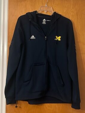 adidas Navy Full-Zip ClimaWarm Hoodie size M